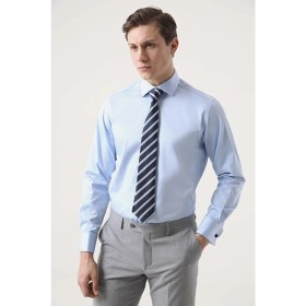 Resim D'S Damat Ds Damat Regular Fit Mavi Düz Gömlek 4HE02DY05025M 
