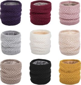 Resim Koyu Mor Unisex Moda Yumuşak Termal Yün Iplik Yaka Kış Daire Boyun Eşarp Koyu Mor 