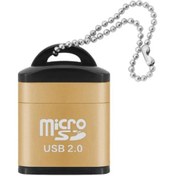Resim Usb Mikro Sd Kart Okuyucu Zinciri Tf Kart Yazar Mini Bellek Dongle Araba Gold 