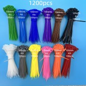 Resim 1200 Adet Ağır Hizmet Tipi Plastik Kablo Bağı (Kendinden Kilitli, UV Dayanıklı, 12 Renk Seçeneği ile Paketlenmiş) - Yeşil, Mavi, Siyah, Beyaz, Kırmızı, Pembe, Sarı, Mor, Kahverengi, Turuncu, Gri Rekorlu Ev Ofis Elektrik Tavuk Çiftlikler için Toplu Ambalaj 