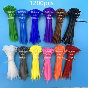 Resim 1200 Adet Ağır Hizmet Tipi Plastik Kablo Bağı (Kendinden Kilitli, UV Dayanıklı, 12 Renk Seçeneği ile Paketlenmiş) - Yeşil, Mavi, Siyah, Beyaz, Kırmızı, Pembe, Sarı, Mor, Kahverengi, Turuncu, Gri Rekorlu Ev Ofis Elektrik Tavuk Çiftlikler için Toplu Ambalaj 