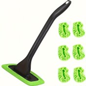 Resim 1pc/set, Araba Cam Temizlik Seti - Yıkanabilir Ultra İnce Mikrofiber Bez, Dayanıklı Plastik, Araba Temizlik Aksesuarları, Pilsiz 
