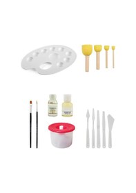 Resim Palet Ponpon Düz Yuvarlak Fırça Resim Yağı Terebentin Spatül 