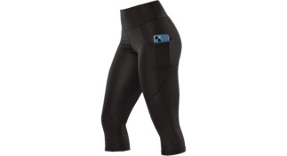 Resim Yüksek Bel Cep Detaylı Disko Diz Altı Kapri Tayt 