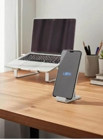 Resim Usin Mini Masa Üstü Cep Telefonu Tablet Tutucu Tutacağı Standı US-T004K 4 4 * 4 * 4 CM (Gri) 