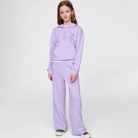 Resim Gap Relaxed Fit Wide Leg Çocuk Mor Eşofman Altı 