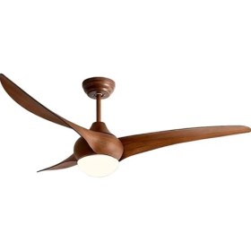 Resim 52 Inç Işıklı Tavan Vantilatörü, Ahşap Desenli, Sessiz Tersinir Dc Motor, Uzaktan Kumandalı 