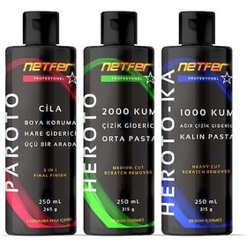Resim Netfer 3'lü Orta Kalın Pasta Cila Set - 3x250 Ml 