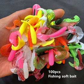 Resim 100 adet Yumuşak Yem Balıkçılık Yemleri - Dönen Kuyrukları ile Canlı Renkli Yemler, 5.0cm Uzunlukta, PVC Malzeme, Tuzlu ve Tatlı Su Balıkçılığı için İdeal, Dinamik Yüzme Eylemi, Şükran Günü, Cadılar Bayramı, Babalar Günü ve Öğretmenler Günü Hediyeleri için Mükemmel, Balıkçılık Yemleri, Dinamik Yüzme Eylemi, Canlı Renkli Yem Tasarımı, Dayanıklı Balıkçılık Ekipmanı 