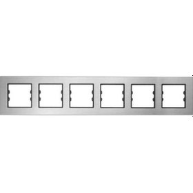 Resim Asfir Schneider Asfora Serisi Alüminyum Gümüş Altılı Çerçeve Alg206-71 Modeli 