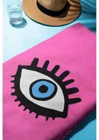 Resim Dijital Baskı Plaj Deniz Havlusu Göz Desenli Peştamal Hvl0199 Renkli 