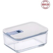 Resim Neoflam Perfect Seal Dikdörtgen Cam Saklama Kabı Bej 750ML 