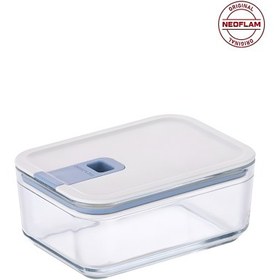 Resim Neoflam Perfect Seal Dikdörtgen Cam Saklama Kabı Bej 750ML 