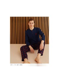 Resim Pijamoni Erkek Süprem Uzun Kol İnce Pijama Takımı 6300-2 001 