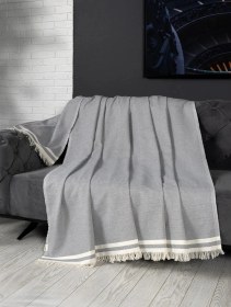 Resim Alinda Pamuklu Maxi Boy Kolları Kapatan Kaymaz Terletmez Koltuk Örtüsü 170x300 - Gri Gri 