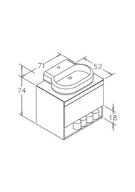 Resim Orka Knidos 70 Cm Mdf Beyaz Banyo Dolabı Alt Modül Ve Lavabo Beyaz 