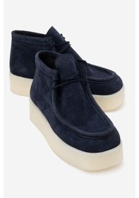 Resim Luvishoes Luvi Shoes Melıa Lacivert Süet Hakiki Deri Kadın Bilekte Bot Lacivert 