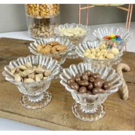 Resim Std Ayaklı Cam 6lı Şekerlik/reçellik/lokumluk/çerezlik Klasik 