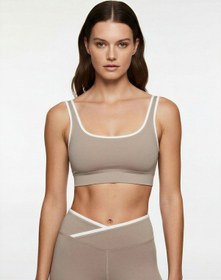 Resim Koton Kolsuz U Yaka Biyeli Sporcu Sütyeni Vizon 6wak30166nk 51x 