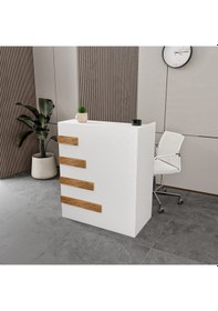 Resim Happy Tek Çekmeceli Bambu-beyaz Banko 