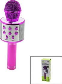 Resim WİRELESS MİKROFON KARAOKE - HOPARLÖR USB ŞARJLI USB - TF - AUX RENKLİ KROM KAPLAMA PİL:800mAh - DC 5 