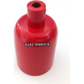 Resim Dekoratif Metal Kırmızı Lale E27 Duy ve Demir Kablo Kilitli 