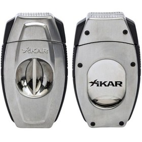 Resim Xikar Flip Dual Gümüş V & Düz Puro Makası Kesici - Tr9307 