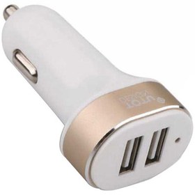 Resim TOTU Travel kit- Car charger (2.1A 2 USB port) White/Gold 