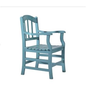 Resim Bengimobilya Sandalye Zus214 Oval Model Parlak Bebe Mavi Boya Ahşap Kayın Iske 