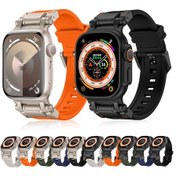 Resim iOs Watch Uyumlu Serisi 6 44mm Explorer Tpu Titanyum Yeşil Saat Bantı 