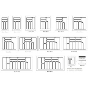 Resim Starax Çekmece İçi Kaşıklık Gri En 34 CM Boy 49 CM 