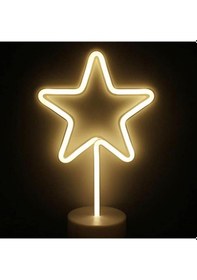 Resim Bucuks Yıldız Tasarımlı Neon Led Masa Ve Gece Lambası Dekoratif Işık Renkli 