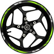 Resim TheSpaceCar RKS Beyaz yazılı neon(fıstık yeşili) pençe şeritli 