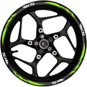 Resim TheSpaceCar RKS Beyaz yazılı neon(fıstık yeşili) pençe şeritli 