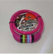 Resim Rengarenk Şifreli Motor ve Bisiklet Teker Kilidi Pembe 12mm-80 c 
