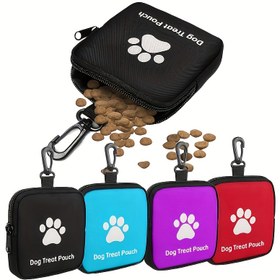 Resim Fermuarlı Polyester Köpek Eğitim Ödül Çantası - Taşınabilir Evcil Hayvan Maması Çantası, İç ve Dış Aktivite, Gezinti için Uygun, Çoklu Renk Seçenekleri (Siyah, Kırmızı, Mor, Mavi), Sahip ve Antrenörler için Yolculukta Pratik 