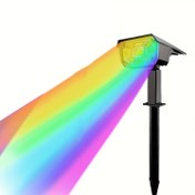 Resim 1/2 Açık Hava Güneş Peyzaj Spot Işığı, 38 LED'li 3 Aydınlatma Modu, Bahçe, Avlu, Çim, Parti, Giriş Yolu Havuzu ve diğer açık hava peyzaj dekorasyonu için Yüksek Kaliteli Güneş Bahçe Lambası Beyaz Işık / Sıcak Işık / Renk Işığı 