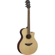 Resim Yamaha APX600 Thinline Cutaway Elektro Akustik Gitar (Natural Satin) 