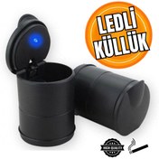 Resim KeremYapı Tiger Marketing Işıklı Oto Küllük Led Kapaklı Araç Içi Küllük 