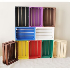 Resim Antinkuntinci Ahşap Kasa Raf Çiçeklik Kitaplık Renkli Mini Kasa (415899931) 