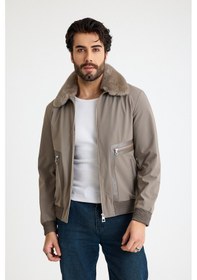Resim Franko Armondi Klasik Erkek Deri Ceket E47-kd-2915 Vizon 