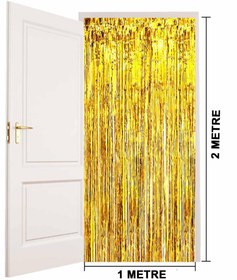 Resim Rideau à franges extra métallisé brillant Nessiworld Gold Gold, importé de qualité A, 1 x 2 mètres 