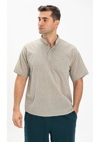 Resim Kısa Kol Şile Bezi Hakim Yaka Erkek Tshirt Taş 3031 