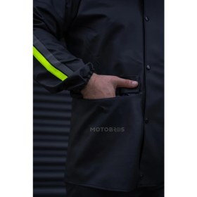 Resim Motobros Reflektörlü Özel Kesim 0,45MM Kalın Yağmurluk Takım Su Geçirmez Pvc Çadır Kumaşı Motor Ekstra Kalın 