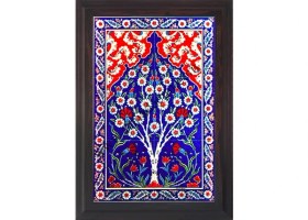 Resim Armada Çini 40x60 Cm ED 602 Kobalt Hayat Ağacı Çini Pano 
