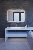 Resim Toprak dekor 70*50 Ledli Banyo Aynası Beyaz Led 