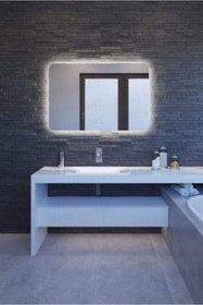 Resim Toprak dekor 70*50 Ledli Banyo Aynası Beyaz Led 