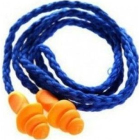 Resim Rahat Uyku için İpli Kulak Tıkacı Gürültü Tıkaç İpli Mavi - Turuncu 