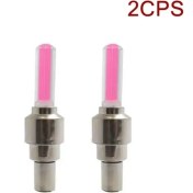 Resim Xiyu Shop Kırmızı 2 Adet Tarzı 1 Pairs Çok Renkli LED Neon Araba Bisiklet Tekerlek Lastik Işık Lastik Vana Toz Kapağı Vana Çekirdek Araba Bisiklet Motosiklet Için Işık Konuştu (Yurt Dışından) 