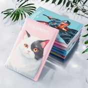 Resim Erkekler için para kesesi, çiftler için şık suni deri pasaport çantası, taşınabilir aşı kartı tutucu, kimlik çantası, uçak bilet klipe 